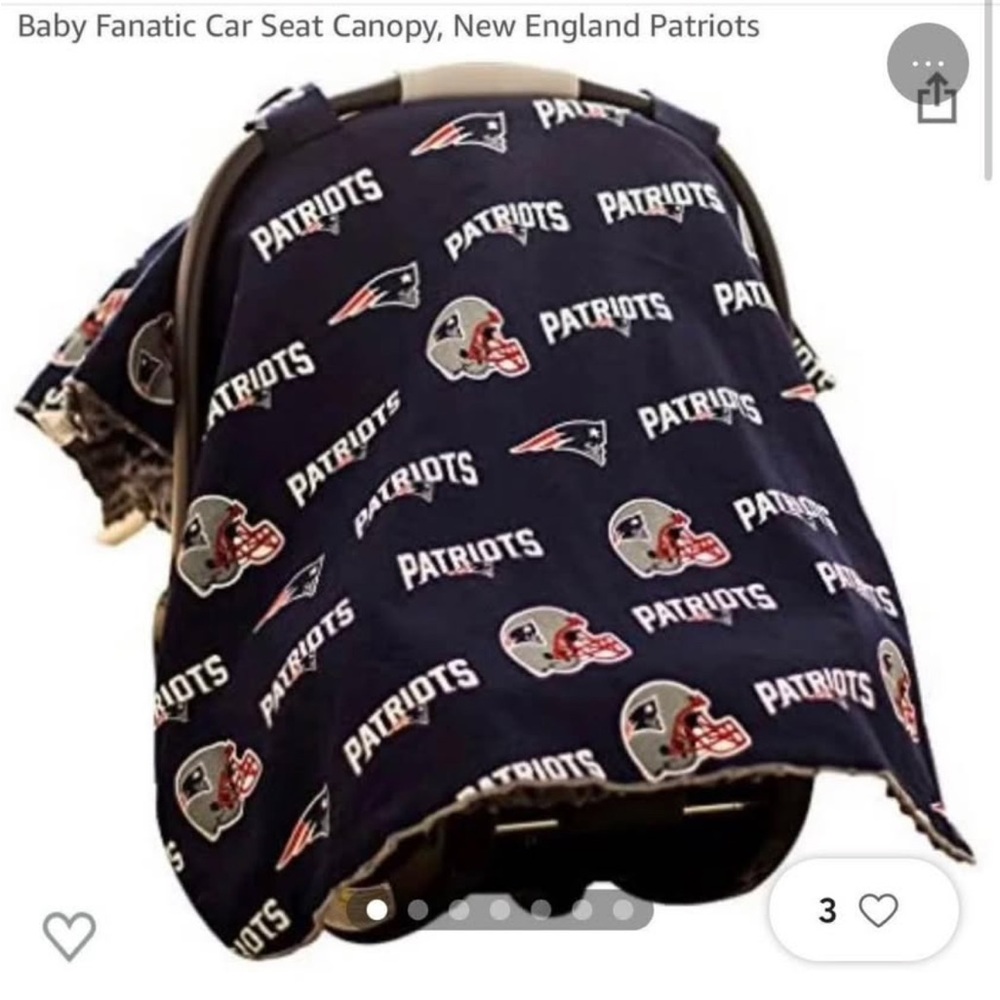 Baby Fanatics New England Patriots Car Seat Cover - Minky Interior